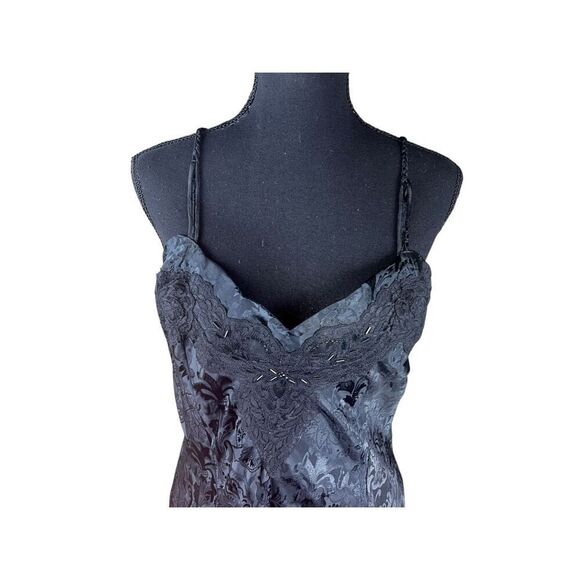 Victoria secrets Large 90’s gold label black goth sexy maxi sleep gown slip - Picture 3 of 9